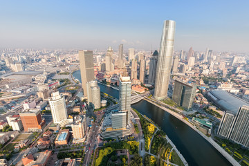 Fototapeta na wymiar aerial view of tianjin cityscape