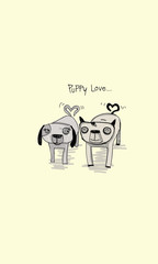 puppy love vector - 132393610
