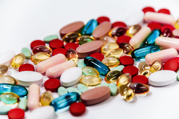 Mix of colorful pills