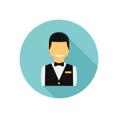 Casino dealer color flat icons