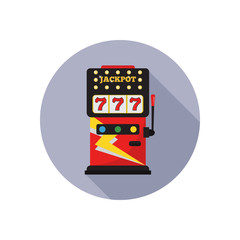 Casino slot machine clor flat icon