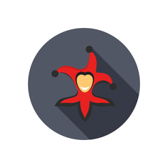 Playing card joker color flat icon