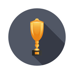 Beautiful golden trophy cup icon