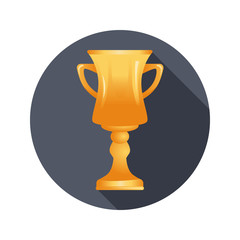 Beautiful golden trophy cup icon