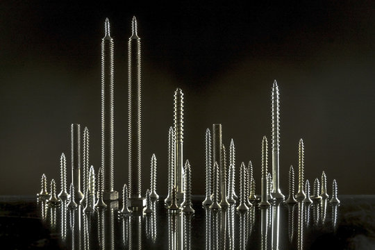 City Skyline Made Of Bolts And Screws 