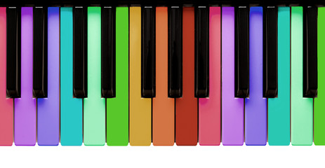 Rainbow piano keys