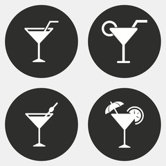 Cocktail icon set.