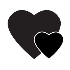 black heart icon on white background. black heart sign.