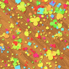 Happy desk with hearts and other symbols texture