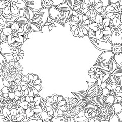 Zentangle abstract flowers. Doodle flower. Vector illustration