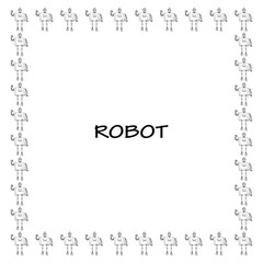 Robot doodle frame.
