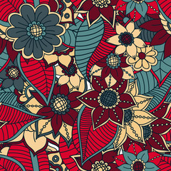 Zentangle abstract flowers. Doodle flower. Vector illustration