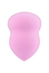 Pink cosmetic sponge pad for applying face make-up, isolated on white background, clipping path included