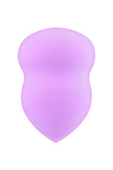 Purple cosmetic sponge pad for applying face make-up, isolated on white background, clipping path included