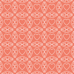 Fototapeta premium heart white line valentine day design pattern on pink background,vector Illustration EPS10