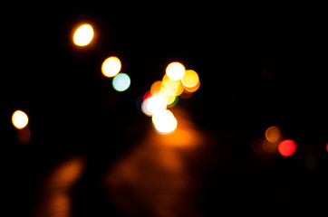 Blurred background of the car lights