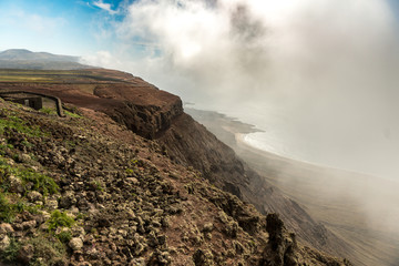 view on the neighboring isle from Lanzarote, Canary Isles