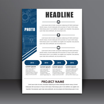 Template A4 flyer. The design of the technical drawing,