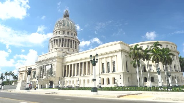 Panoramic view on building Capitol in Havana at summer sunny day