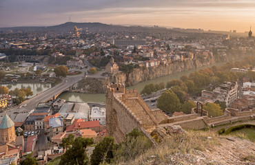 Fototapeta premium views of Tbilisi bird's-eye view