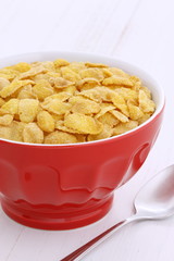 Healthy corn flakes breakfast