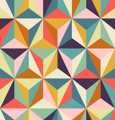 Fototapete Farbenfroh nahtloses geometrisches Retro-Muster