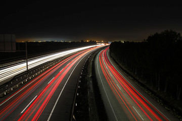 Fototapeta na wymiar Speed cars at night