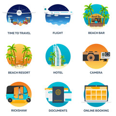Travel Set. Modern flat design. Vector illustration.
