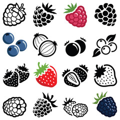 Berry fruit icon collection - vector illustration - 132401234