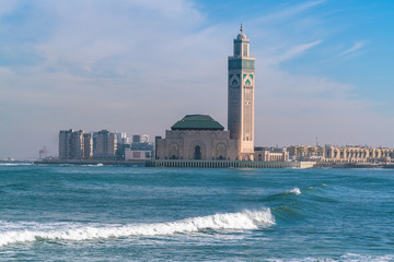 The Hassan II Mosque in Casablanca is the largest mosque in Morocco
