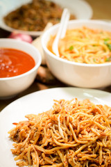 Fried noodles are delicious and healthy dish