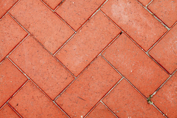 Color picture of tiled red brick pavement, detail - 132402003
