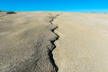 Cracked earth, earthquake