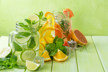 Fototapeta premium Selection of infused water for detox