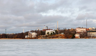 Area on shores of Toolo Bay in Helsinki, Finland