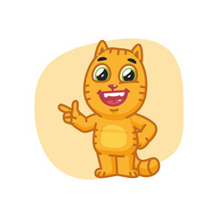 Cat Points Finger and Laughing