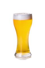 glasses of beer isolated on white background.