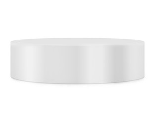 Empty round pedestal for display. Platform design. 3D rendering