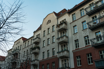 old apartment houses with balconies at prenzlauer berg