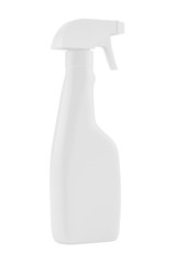 White blank plastic spray detergent bottle isolated on background. Packaging template mockup collection. With clipping Path included. 3d rendering