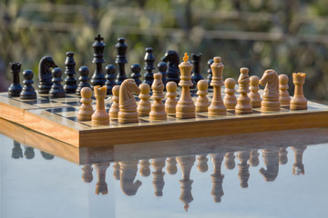 Chess board on a table