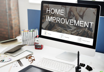 Home Improvement Website Register Button Concept