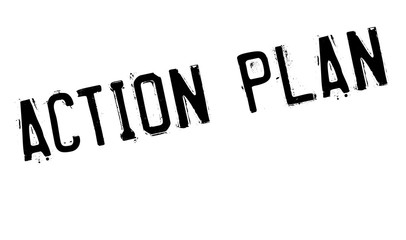Action Plan rubber stamp. Grunge design with dust scratches. Effects can be easily removed for a clean, crisp look. Color is easily changed.