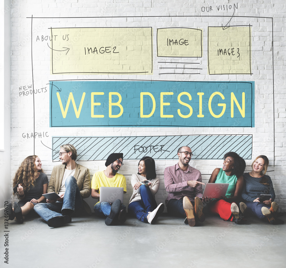 Aufkleber web design layout technology website internet concept