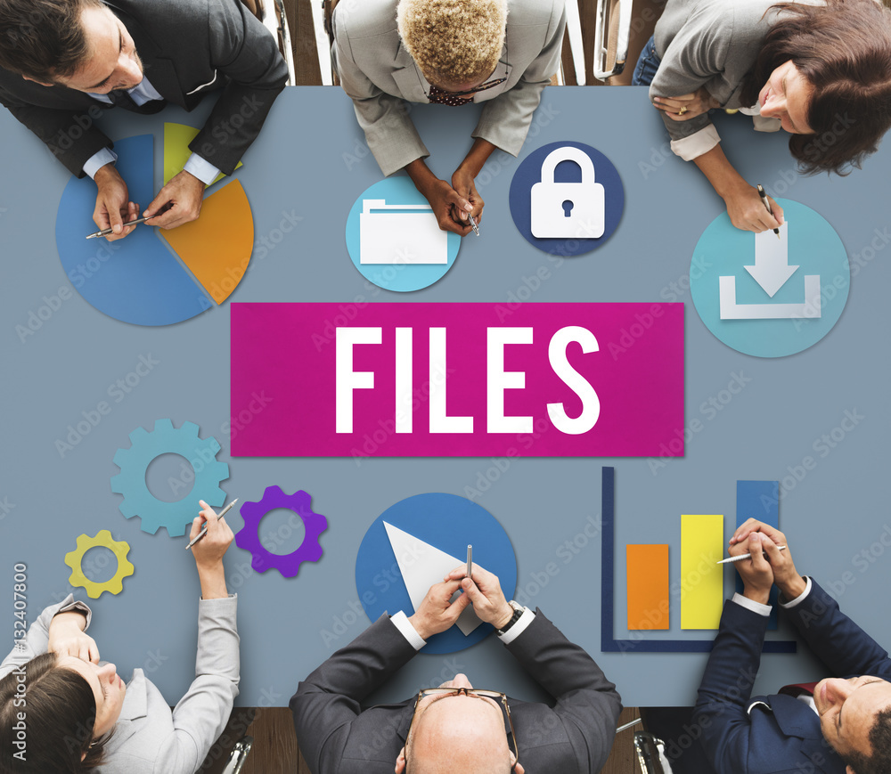 Poster files document technology system storage concept