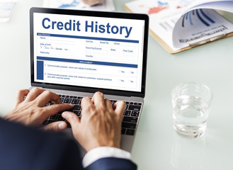 Obraz na płótnie Canvas Credit History Invoice Payment Form Information Concept