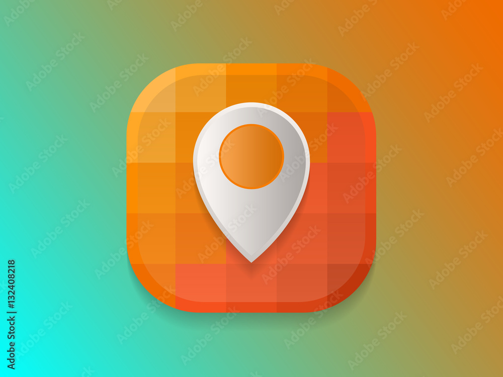 Poster location icon map pointer map pin