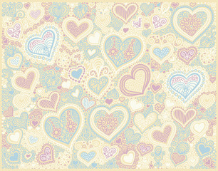 original hand drawing heart shape background