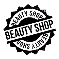 Beauty Shop rubber stamp. Grunge design with dust scratches. Effects can be easily removed for a clean, crisp look. Color is easily changed.