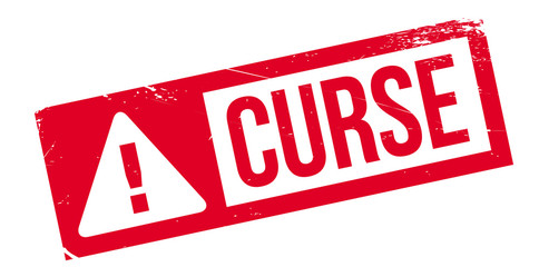 Curse rubber stamp. Grunge design with dust scratches. Effects can be easily removed for a clean, crisp look. Color is easily changed.